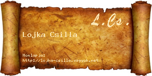 Lojka Csilla névjegykártya